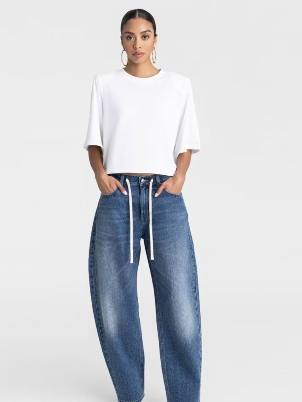 KBB Mid Rise Barrel Jeans